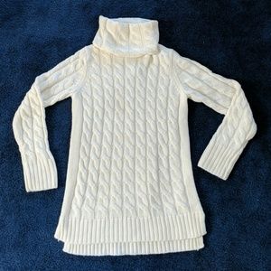 Banana republic cream cable turtleneck sweater S